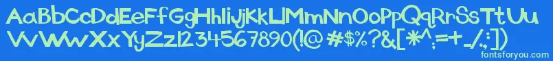 Dingus Font – Green Fonts on Blue Background