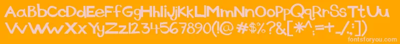 Dingus Font – Pink Fonts on Orange Background