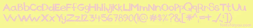 Dingus Font – Pink Fonts on Yellow Background