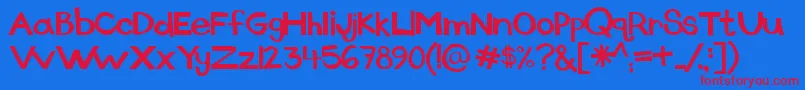 Dingus Font – Red Fonts on Blue Background