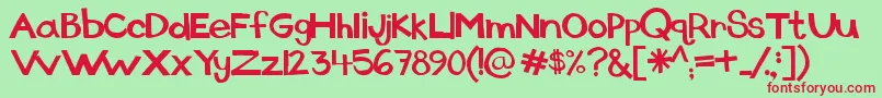 Dingus Font – Red Fonts on Green Background