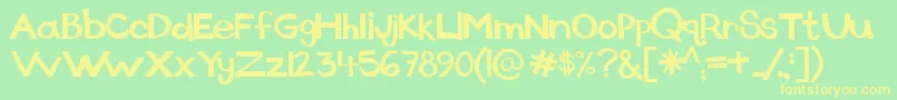 Dingus Font – Yellow Fonts on Green Background