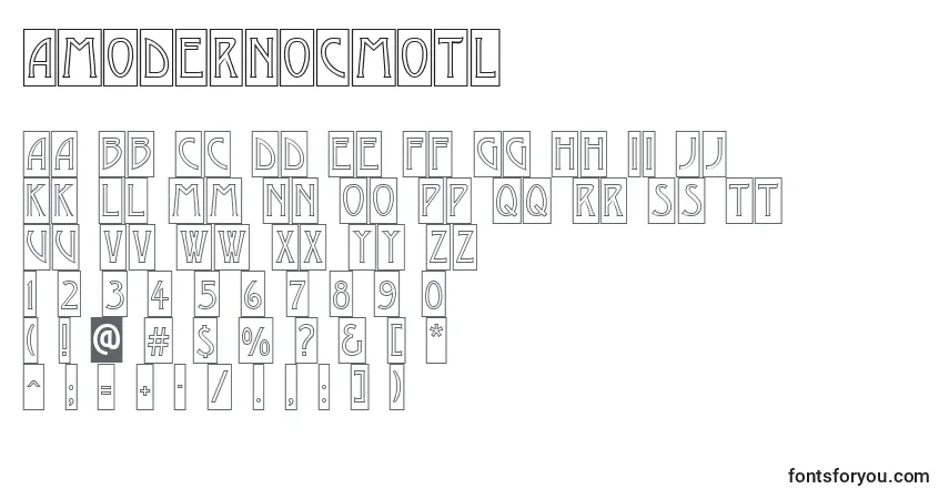 AModernocmotl Font – alphabet, numbers, special characters