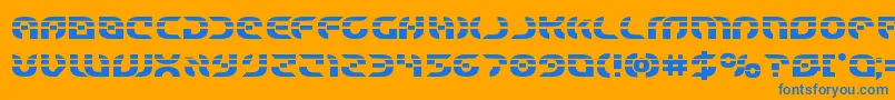 フォントStarfighterlaserbold – オレンジの背景に青い文字