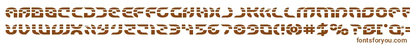 Starfighterlaserbold-Schriftart – Braune Schriften auf weißem Hintergrund
