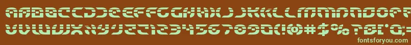 Starfighterlaserbold-fontti – vihreät fontit ruskealla taustalla
