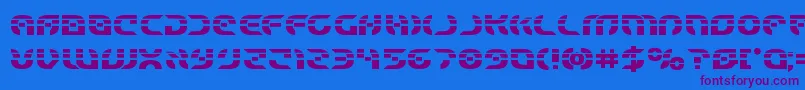 Czcionka Starfighterlaserbold – fioletowe czcionki na niebieskim tle