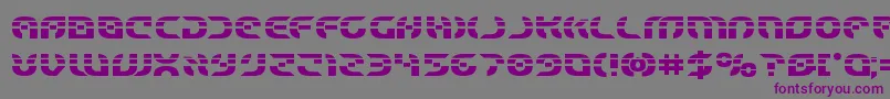 Starfighterlaserbold-Schriftart – Violette Schriften auf grauem Hintergrund