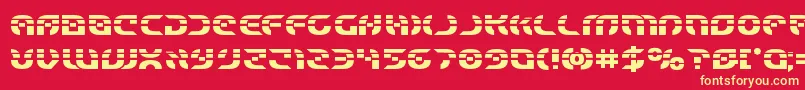 Starfighterlaserbold Font – Yellow Fonts on Red Background