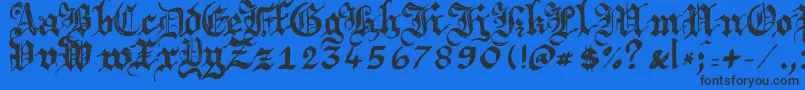 Argbrujs Font – Black Fonts on Blue Background