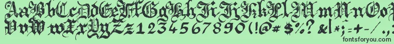 Argbrujs Font – Black Fonts on Green Background