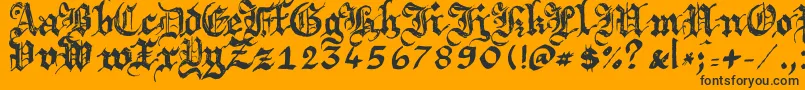 Argbrujs Font – Black Fonts on Orange Background