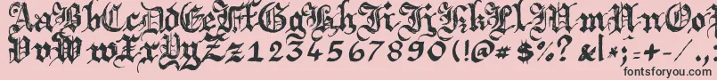 Argbrujs-Schriftart – Schwarze Schriften auf rosa Hintergrund