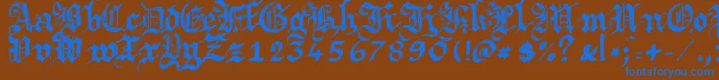 Argbrujs Font – Blue Fonts on Brown Background