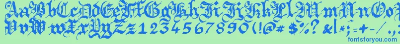 Шрифт Argbrujs – синие шрифты на зелёном фоне