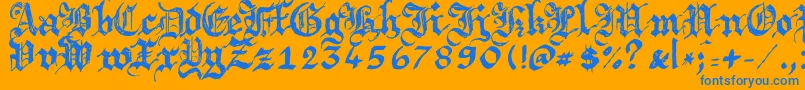 Argbrujs Font – Blue Fonts on Orange Background