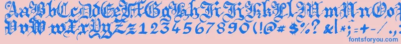Argbrujs Font – Blue Fonts on Pink Background