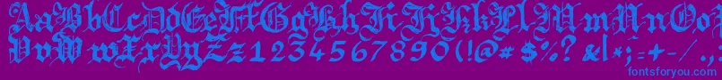 Argbrujs Font – Blue Fonts on Purple Background