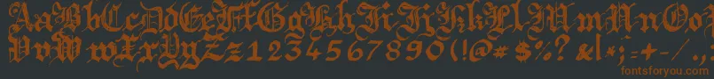 Argbrujs-Schriftart – Braune Schriften auf schwarzem Hintergrund