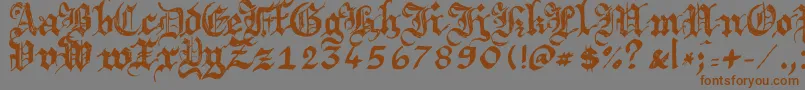 Argbrujs-Schriftart – Braune Schriften auf grauem Hintergrund