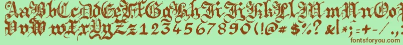 Шрифт Argbrujs – коричневые шрифты на зелёном фоне