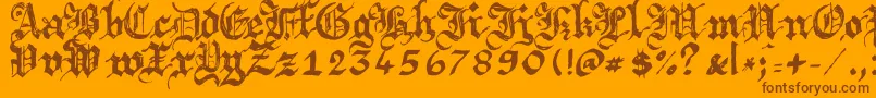 Шрифт Argbrujs – коричневые шрифты на оранжевом фоне