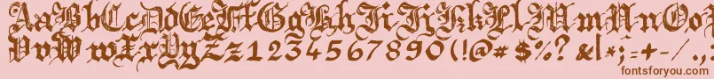 Шрифт Argbrujs – коричневые шрифты на розовом фоне