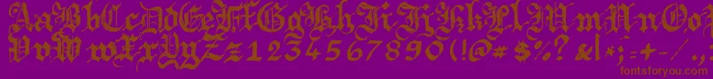 Argbrujs-Schriftart – Braune Schriften auf violettem Hintergrund
