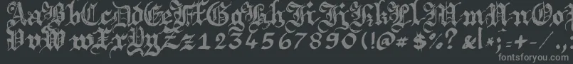 Argbrujs-Schriftart – Graue Schriften auf schwarzem Hintergrund