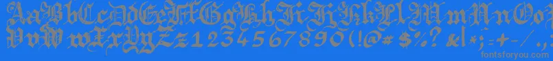 Argbrujs-Schriftart – Graue Schriften auf blauem Hintergrund