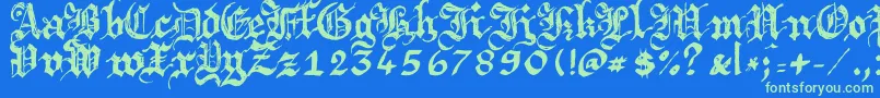 Шрифт Argbrujs – зелёные шрифты на синем фоне
