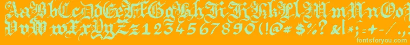 Argbrujs Font – Green Fonts on Orange Background