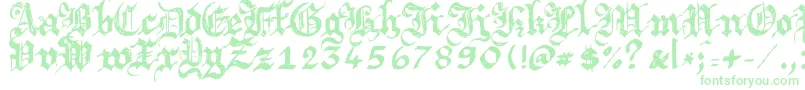 Шрифт Argbrujs – зелёные шрифты на белом фоне