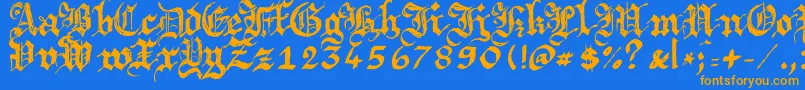 Argbrujs Font – Orange Fonts on Blue Background