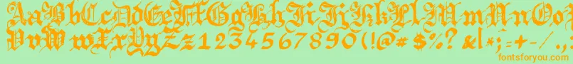 Argbrujs Font – Orange Fonts on Green Background
