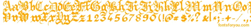Argbrujs-Schriftart – Orangefarbene Schriften auf weißem Hintergrund