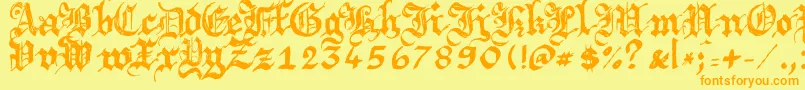 Argbrujs Font – Orange Fonts on Yellow Background