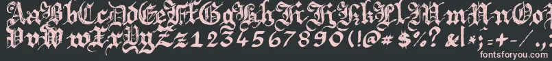 Argbrujs-Schriftart – Rosa Schriften auf schwarzem Hintergrund