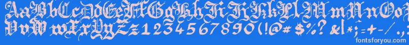 Argbrujs Font – Pink Fonts on Blue Background