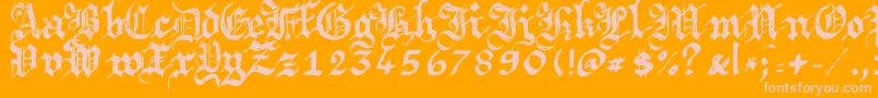 Argbrujs Font – Pink Fonts on Orange Background