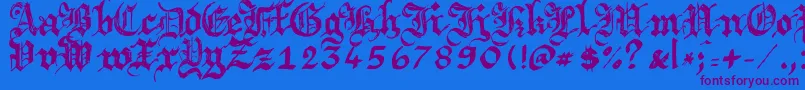 Argbrujs Font – Purple Fonts on Blue Background
