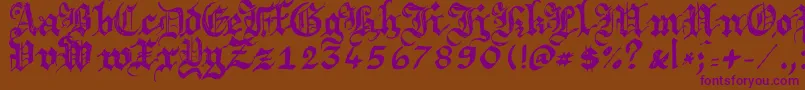 Шрифт Argbrujs – фиолетовые шрифты на коричневом фоне