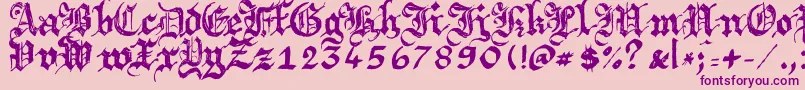 Argbrujs-Schriftart – Violette Schriften auf rosa Hintergrund