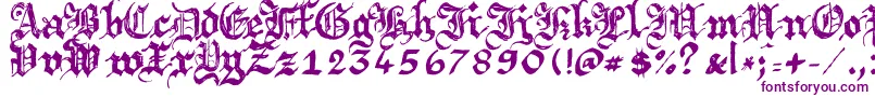 Argbrujs-Schriftart – Violette Schriften auf weißem Hintergrund