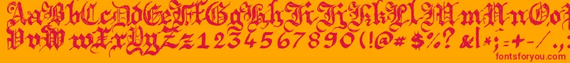 Argbrujs Font – Red Fonts on Orange Background
