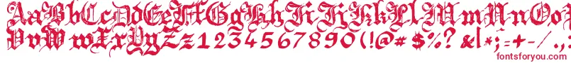 Argbrujs-Schriftart – Rote Schriften