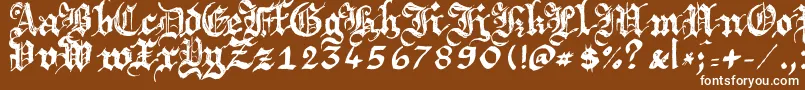 Шрифт Argbrujs – белые шрифты на коричневом фоне