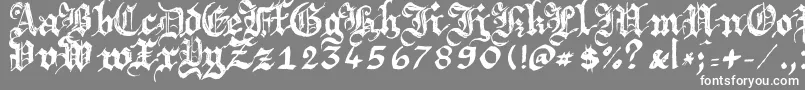 Argbrujs-Schriftart – Weiße Schriften auf grauem Hintergrund