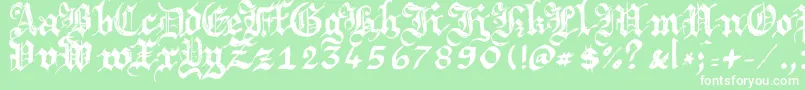 Argbrujs Font – White Fonts on Green Background