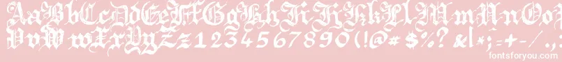 Argbrujs-Schriftart – Weiße Schriften auf rosa Hintergrund